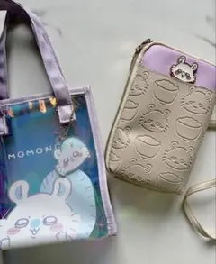 本日削除します　ちいかわ　モモンガ　クリアバッグ　スマホショルダー　2点セットのサムネイル