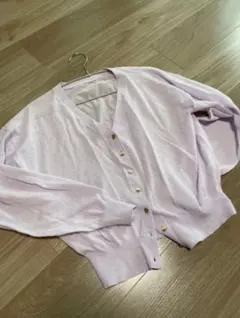 ROPÉ PICNIC グレー Vネックカーディガン ラベンダー