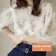 【mysty woman】フローラル刺繍 フレアスリーブ ブラウスのサムネイル