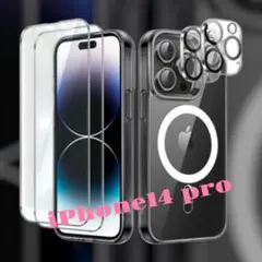 iPhone 14 Pro 用 スマホケース 2枚強化ガラス MagSafe対応