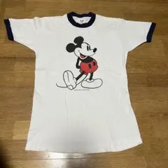ヴィンテージ 70s~ ミッキーマウス Tシャツ 白足　M