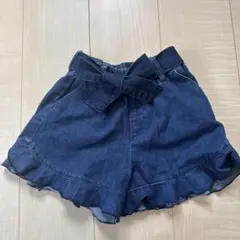 デニムリボン付きショートパンツ　キャロット　グローバルワーク　110