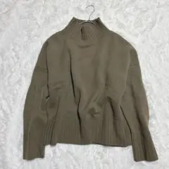 JOURNAL STANDARD カシミヤ混カーキ ハイネック ニット