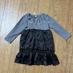 グレーと黒の長袖ワンピース
