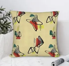 ミッドセンチュリー　クッションカバー 幾何学模様 レトロ　アトミック　50s