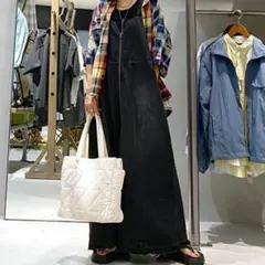 デニムジャンパースカート ロングワンピース