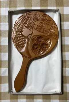 ※最終値下げ※【新品・未使用】手鏡　木彫　木彫り　アイヌ　阿寒湖　民芸品　作家 最終値下げ※【新品・未使用】手鏡 木彫 木彫り アイヌ 阿寒湖