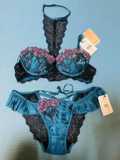 LINGREAM ブラジャーショーツセット 36D ブルー