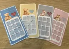 テディベア くまさん 貯金シート4枚／表面マットラミ加工 saving