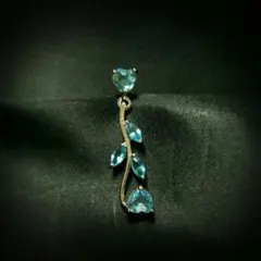 ⭕【新品】14G シルバー ハートリーフ リバースデザイン ボディピ ゴールド