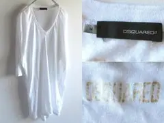 イタリア製 Dsquared2 2007SS リネン Vネック Tシャツ M 白