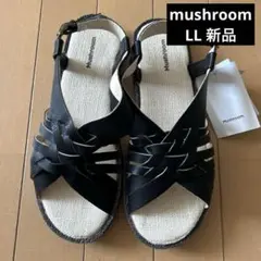 Mushroom レディース 編み込みサンダル ブラック LL 新品タグ付き