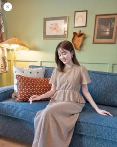 【ノベルティつき】Maison Echelle エアリーシャーリングワンピース