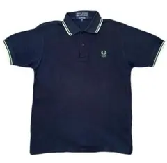 FRED PERRY CDG コラボ ポロシャツ ホワイト/ネイビー XS COMME des GARCONS SHIRT（コムデギャルソンシャツ）FRED PERRY
