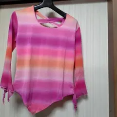 社交ダンス レッスンウェア 長袖 グラデーションピンク