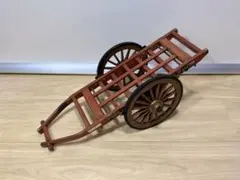 アンティーク】大型 木製 大八車 ミニチュア 荷車 昭和レトロ オブジェ