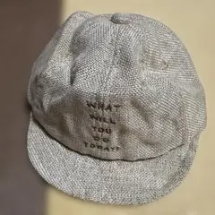 キッズ キャップ 帽子 ベージュ ロゴ入り