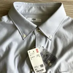 UNIQLO ドライノンアイロンジャージーシャツ 長袖 ライトグレー XL