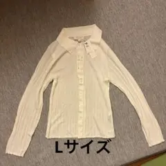 Banana Republic リブ編み 長袖シャツ ホワイトのサムネイル