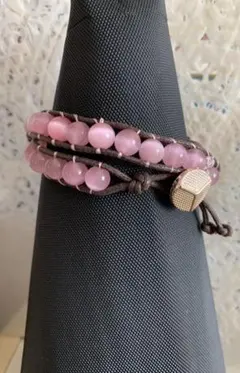 天然石二重巻きラップブレスレット