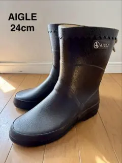 AIGLE エーグル レインブーツ ブラウン 24cm