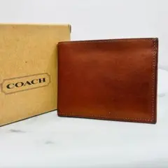 【美品】COACH 二つ折り財布 札入れ ブラウン