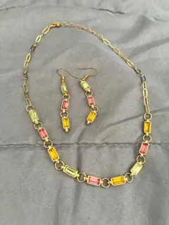 Multi color Necklace earrings set