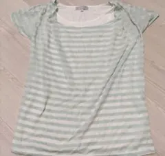 マタニティ 授乳服 ボーダー 半袖 トップス