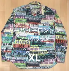 希少★バーバリーロンドンイングランド　グラフィック長袖シャツ　落書き　XL 美品