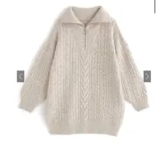 GRL ハーフジップケーブル編みニットミニワンピース[se399]