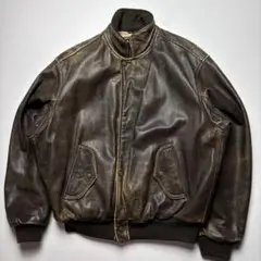 80s CHEVINON short leather bomber jacketのサムネイル