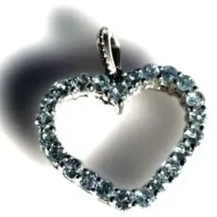 ブルートパーズ リバーシブル ハート ペンダントトップ SV925
