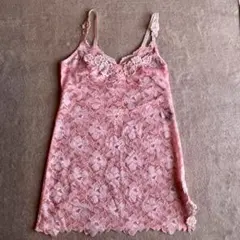 アドーア adore ピンク レース 刺繍 ノースリーブ チュニックブラウス 