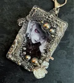 トレカケースデコ　トレカキーホルダー　メタルシリーズ×シルバー y2k リボン