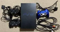 動作確認済み　PlayStation 2 本体 後期型　コントローラー３つ付属