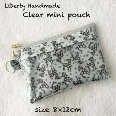 仕切り付きクリアミニポーチ　ダルメシアンドッツ　パピーレインリバティハンドメイド