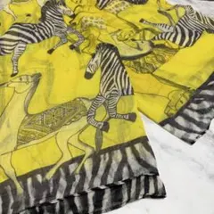 ZARA ザラ ゼブラ 大判 ストール スカーフ イエロー 総柄のサムネイル
