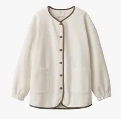 無印良品 なめらかフリースカーディガン レディース S アイボリー