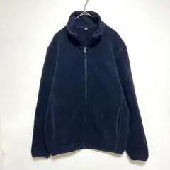 ユニクロ　フリースジャケット ダークネイビー　ジップアップ