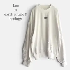 Lee ×earth music〜 【F】長袖スウェット トレーナー白　綿