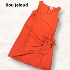 Bou Jeloud ドレープワンピース ノースリーブドレス オレンジ お呼ばれのサムネイル