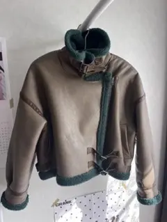 MURUA（ムルーア） ベルトフェイクムートンブルゾン（モカ）