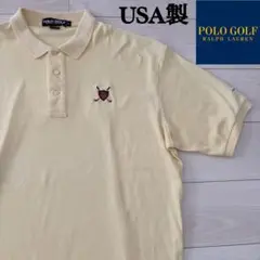 90s USA製 POLO GOLF エンブレム刺繍　半袖　ポロシャツ　XLのサムネイル