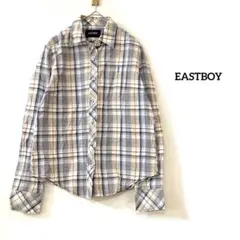 EASTBOY 長袖シャツ　ボタンダウン　羽織り　チェック柄　ロゴ刺繍　9