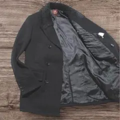 【美品】高級nanoナノユニバース クルミボタンコート ピーコートS