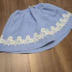 ひ*う様 【any FAM】90cm 花柄レース付き 水色スカート