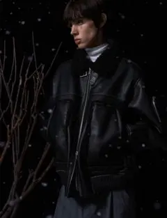 山田涼介着用✨ラムレザープライムオーバー襟付きシングルライダース