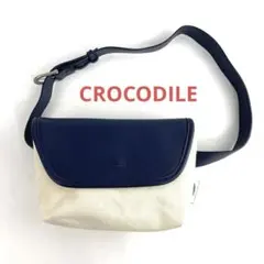 【新品】CROCODILE　キャンバス　ベルト付き　バッグ　ネイビー