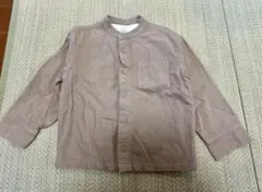 無印良品MUJI　長袖 100%コットンシャツ　 ブラウン サイズ120