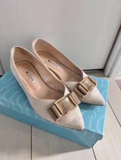 DIANA ベージュ ポインテッドトゥ ローヒール（2cm)